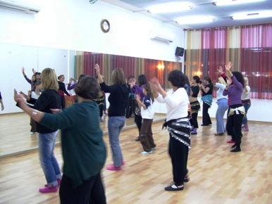 A dance class at The Belly Dace Center